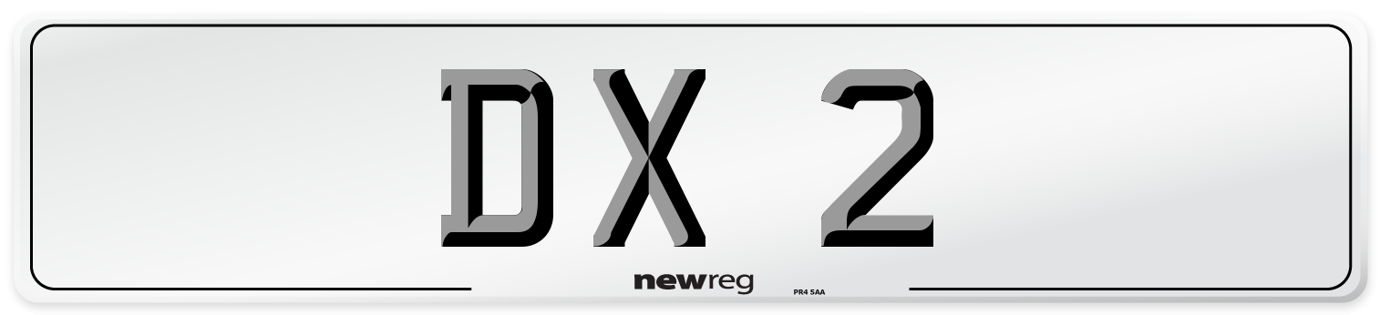 DX 2 Number Plate from New Reg